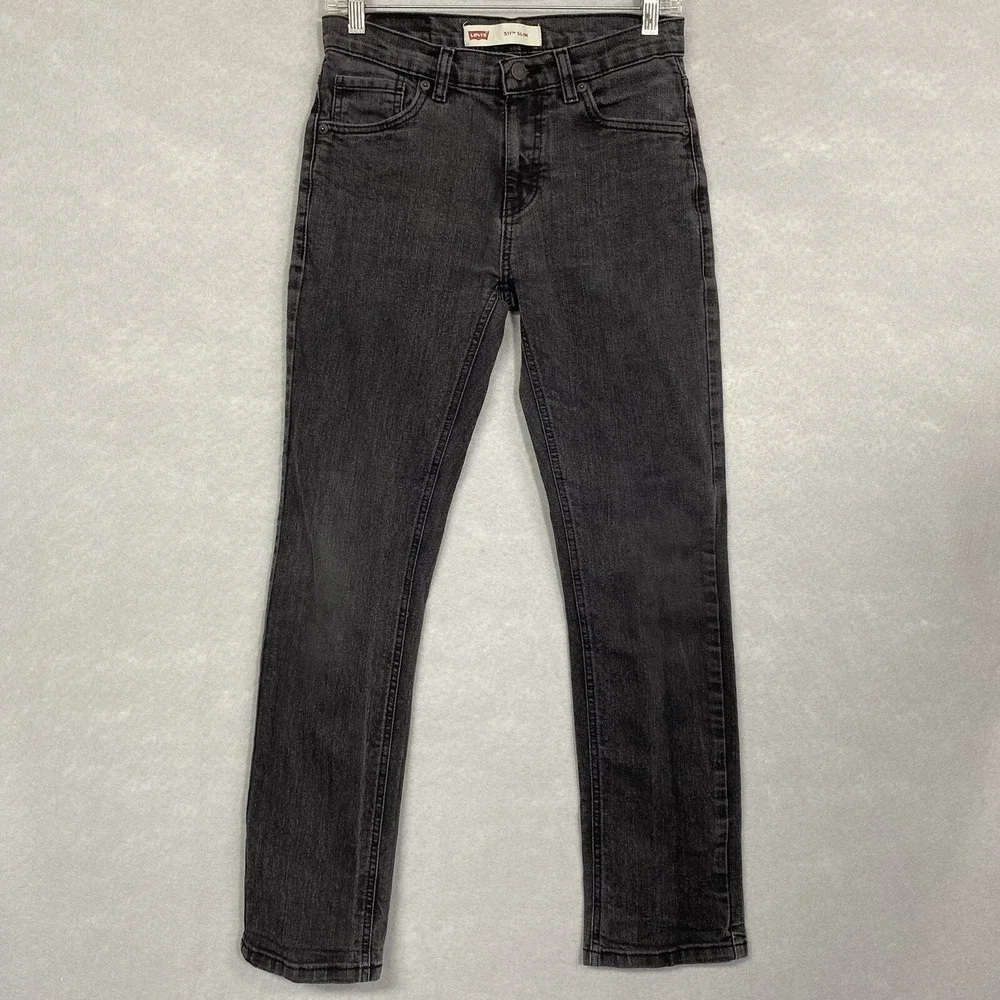 Levi’s 511 Slim Jeans Boys 16 Reg 28x28 Black Acid Wash Denim Everyday Wear Play